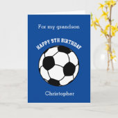 Blue Soccer Sport 9th Birthday Card Kaart (Gele Bloem)