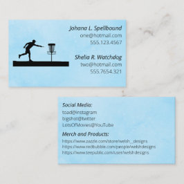 Blue Social calling card-Disc Golf Visitekaartje