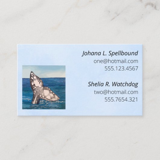 Blue Social calling card-whale Visitekaartje (Voorkant)