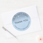Blue Social Distancing Glitter Salon op 6 ft afsta Ronde Sticker (Envelop)