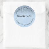 Blue Social Distancing Glitter Salon op 6 ft afsta Ronde Sticker (Tas)