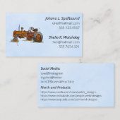 Blue Social introduction calling card-tractor Visitekaartje (Voorkant / Achterkant)
