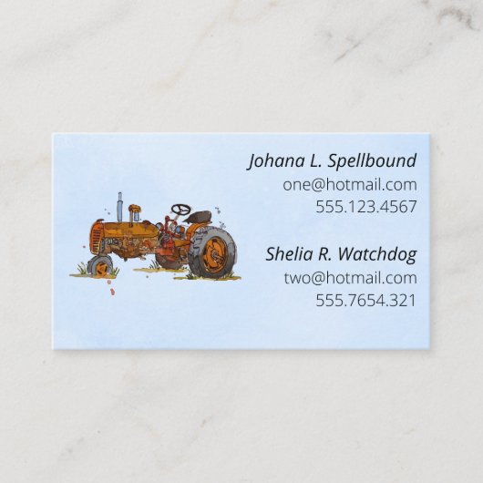 Blue Social introduction calling card-tractor Visitekaartje (Voorkant)