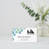 Blue Social Media Iconen Logo Influencer Podcaster Visitekaartje (Staand voorkant)