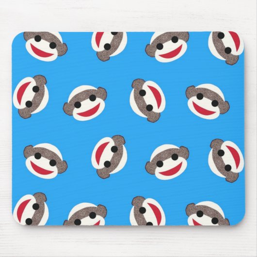 Blue Sock Monkey Boy Muismat (Voorkant)