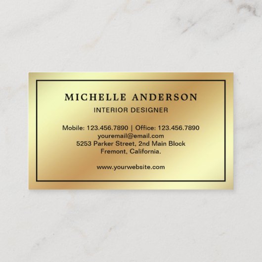 Blue Sofa Furniture Store Interieurontwerper Visitekaartje (Achterkant)