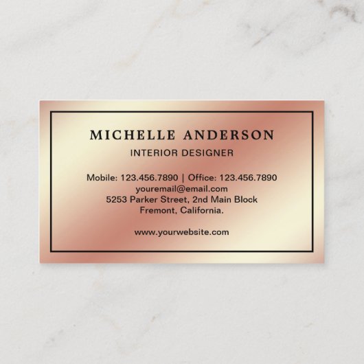 Blue Sofa Furniture Store Interieurontwerper Visitekaartje (Achterkant)