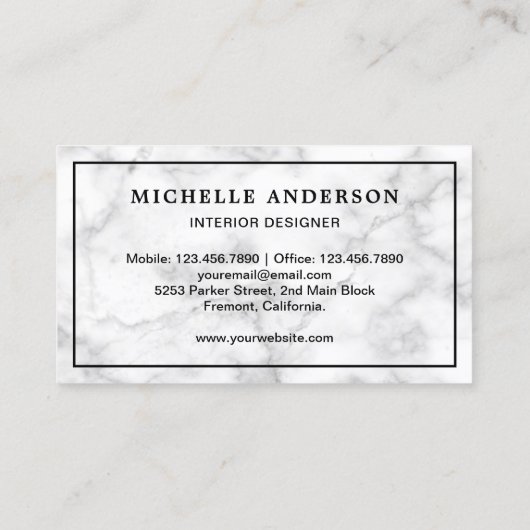 Blue Sofa Furniture Store Interieurontwerper Visitekaartje (Achterkant)