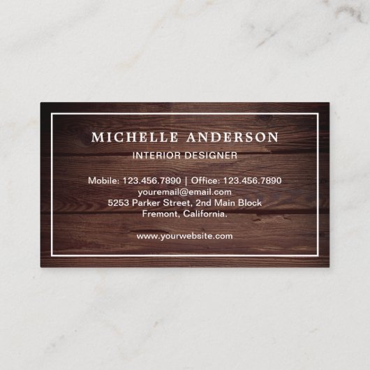 Blue Sofa Furniture Store Interieurontwerper Visitekaartje (Achterkant)