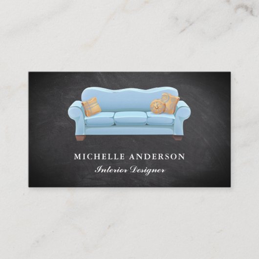 Blue Sofa Furniture Store Interieurontwerper Visitekaartje (Voorkant)