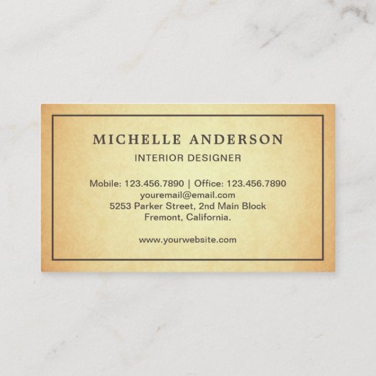 Blue Sofa Furniture Store Interieurontwerper Visitekaartje (Achterkant)