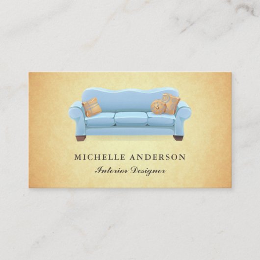Blue Sofa Furniture Store Interieurontwerper Visitekaartje (Voorkant)