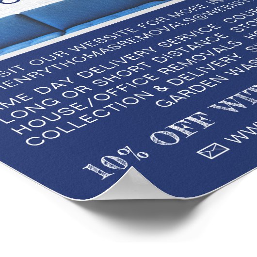 Blue Sofa, Removal Company Adverteren Poster (Hoek)