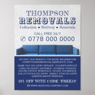 Blue Sofa, Removal Company Adverteren Poster