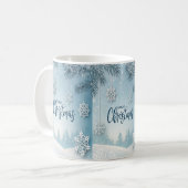 Blue Soft & Calm Christmas Snow Crystal Design- Koffiemok (Voorkant links)