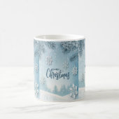 Blue Soft & Calm Christmas Snow Crystal Design- Koffiemok (Center)