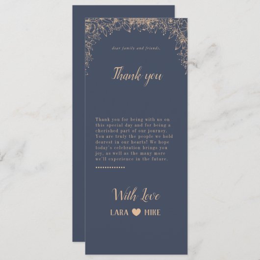 Blue Soft Dank u tafel Kaarten (Voorkant / Achterkant)