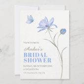 Blue soft flower bridal shower kaart (Voorkant)