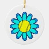 Blue Softball Girl Keramisch Ornament (Voorkant)