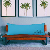 Blue Solid Color Monogram Name Initiaal Lichaamskussen