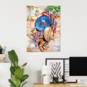Blue Sombrero Poster (Thuiskantoor)