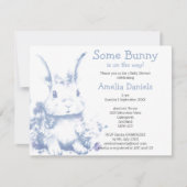 Blue Some Bunny is coming Baby Shower  Kaart (Voorkant)