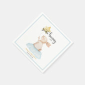 Blue Some Bunny Yellow Star Balloon Baby shower Servet (Hoek)