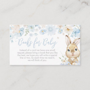 Blue Somebunny Rabbit Baby shower Boeken voor Baby Informatiekaartje