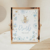 Blue Somebunny Rabbit Baby shower Drinken Poster