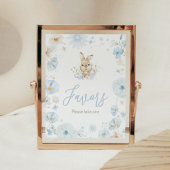 Blue Somebunny Rabbit Baby shower Favorieten Poster