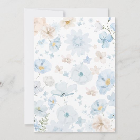 Blue Somebunny Rabbit Baby shower Kaart (Achterkant)