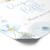 Blue Somebunny Rabbit Baby shower Luier Raffle Poster (Hoek)