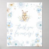 Blue Somebunny Rabbit Bedankt voor je komst Poster (Voorkant)