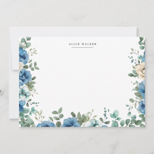 Blue Sonata Tuin Bloemige Briefkaart (Voorkant)