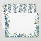 Blue Sonata Tuin Bloemige Briefkaart (Voorkant / Achterkant)