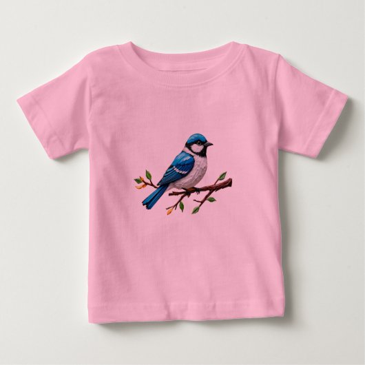 Blue Songbird on Branch Illustration (Voorkant)