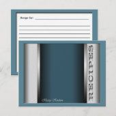 Blue Sophisticated Recipe Cards Briefkaart (Voorkant / Achterkant)