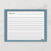 Blue Sophisticated Recipe Cards Briefkaart (Achterkant)