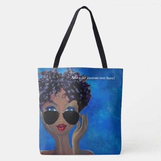 Blue Sorority Black Art Gift Tote Bag (Voorkant)