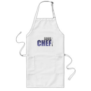 Blue Sous Chef Lang Schort