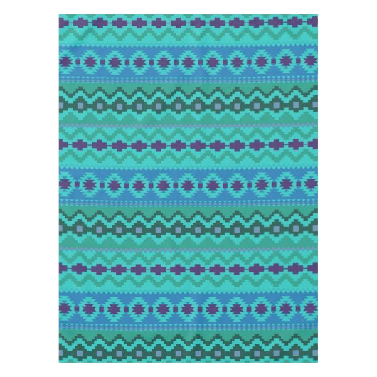 Blue Southwest Pattern - westerne abstracte kunst Tafelkleed (Voorkant)