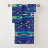 Blue Southwestern Country Bath Towel Set Bad Handdoek (Insitu)