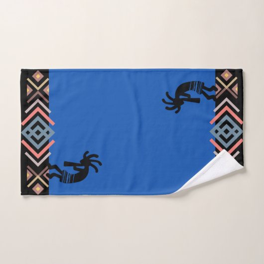 Blue Southwestern Kokopelli Bath Towel Set Bad Handdoek (Handdoek)