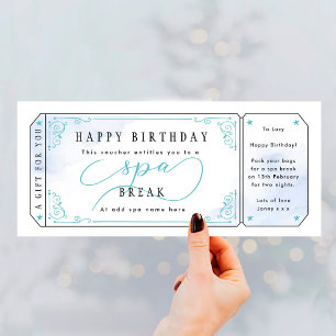 Blue Spa Break Birthday Gift Voucher
