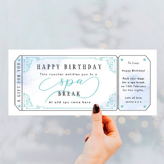 Blue Spa Break Birthday Gift Voucher