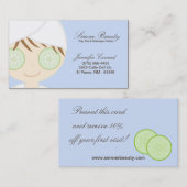 Blue Spa Girl Cucumber Spa Massage Visitekaartje (Voorkant / Achterkant)