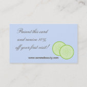 Blue Spa Girl Cucumber Spa Massage Visitekaartje (Achterkant)