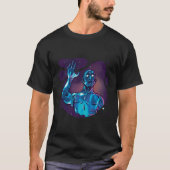 Blue Space Alien Fantasy T-shirt (Voorkant)