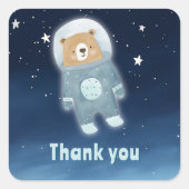 Blue Space Beer bedankt astronaut Vierkante Sticker (Voorkant)