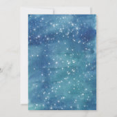 Blue Space Birthday Party Invitation Galaxy Kaart (Achterkant)
